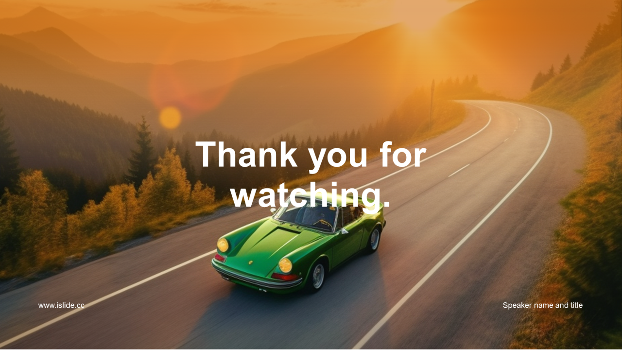 橙色创意智能汽车新品发布会PPT