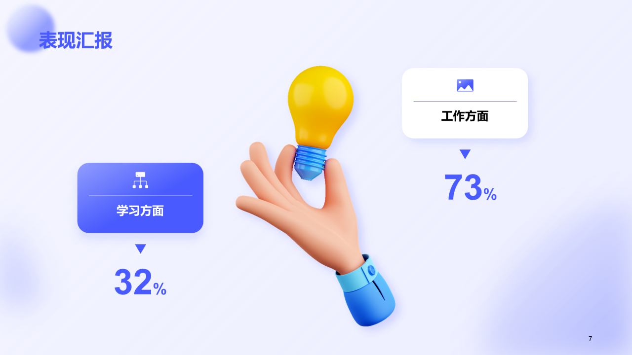 蓝色创意3D学生会竞聘述职PPT