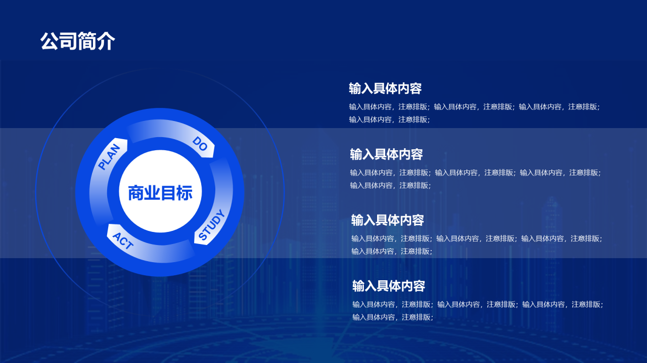 蓝色IT互联网商业计划书PPT