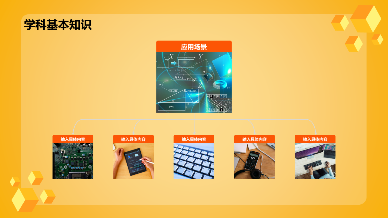 黄色卡通插画高中数学培训课件PPT