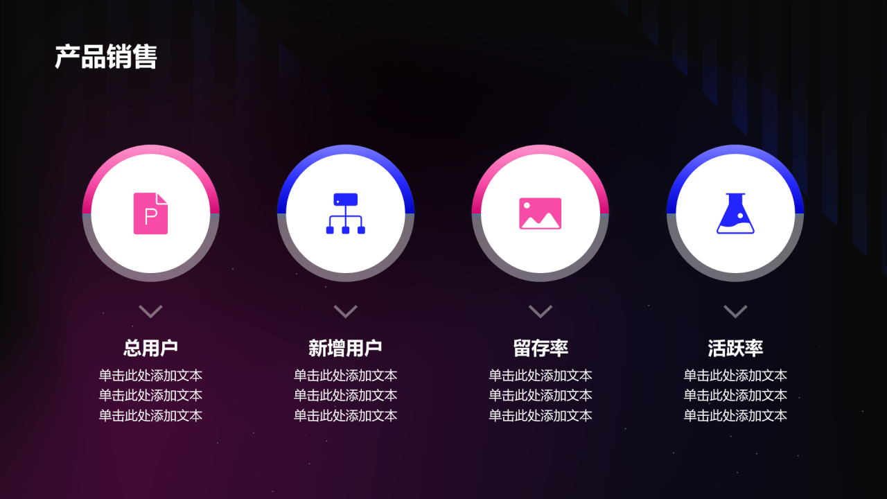 紫色炫酷渐变科技产品发布会PPT模板