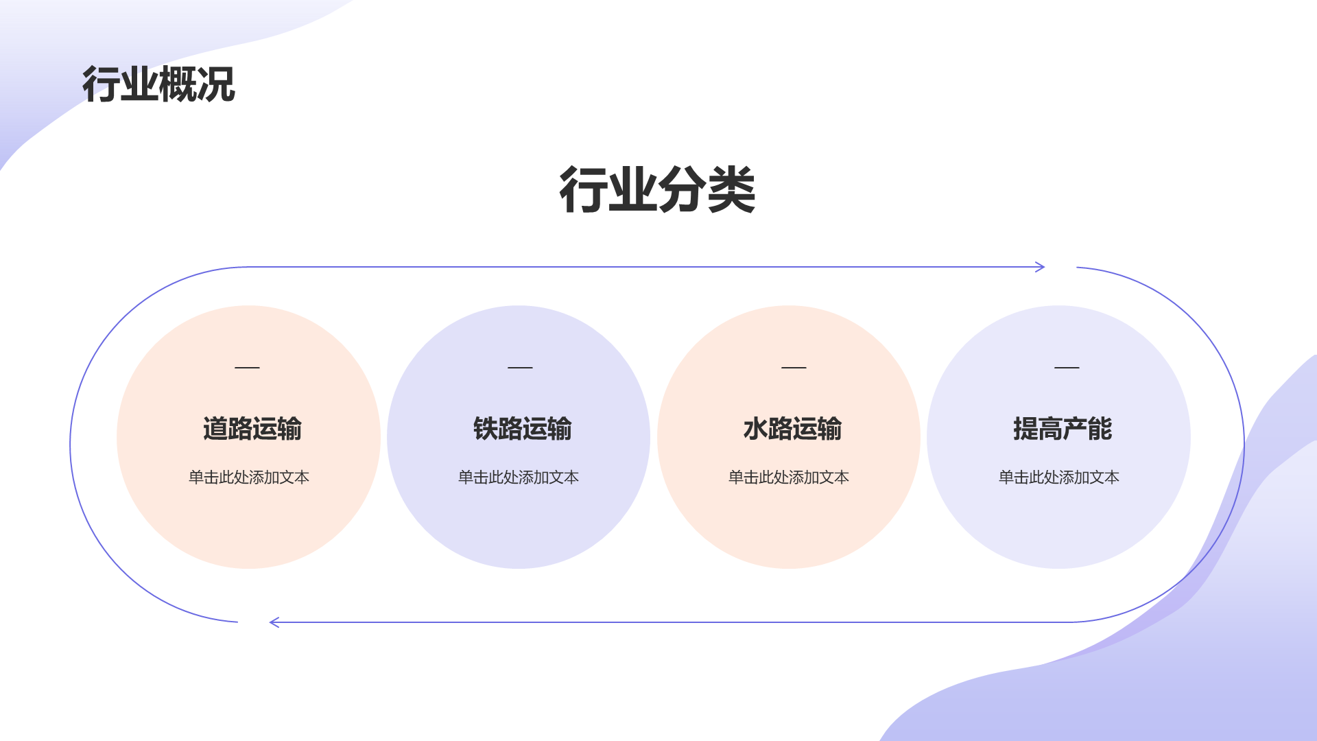 紫色卡通插画风交通运输研究报告PPT模板