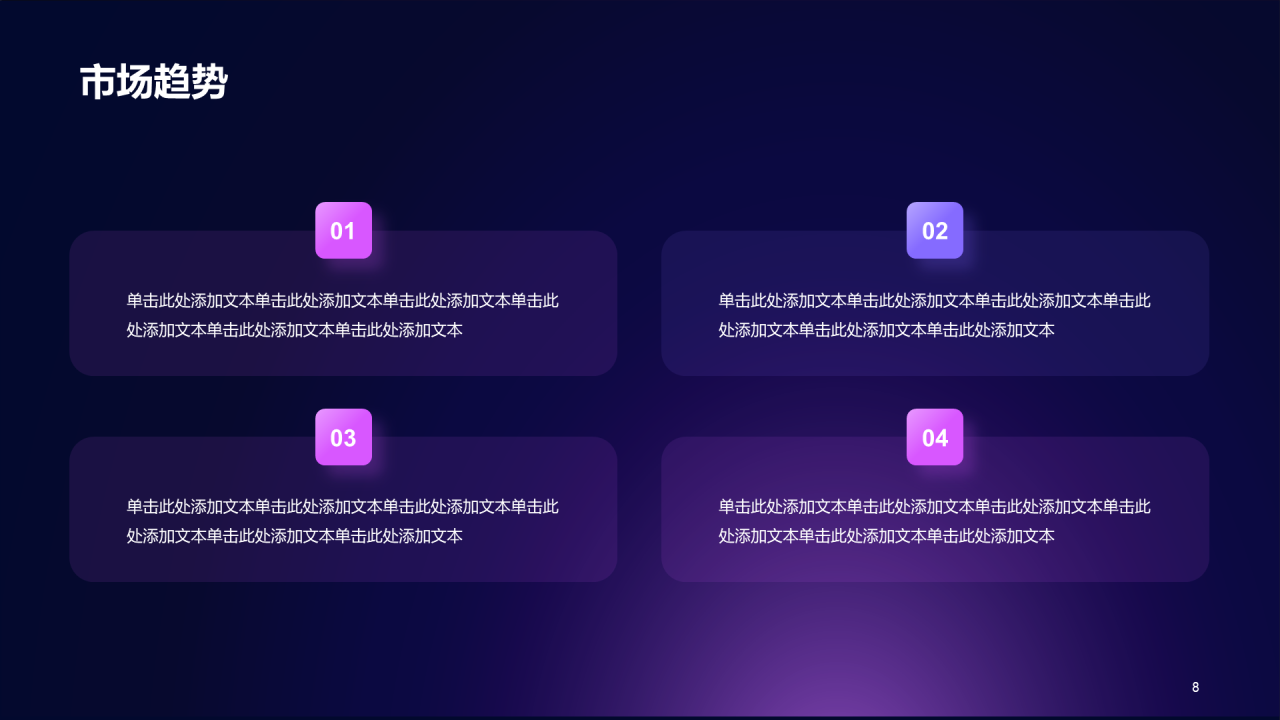 紫色科技渐变商业计划书通用PPT模板
