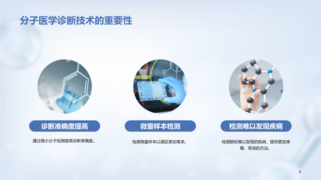 蓝色创意3D分子医学毕业答辩PPT 
