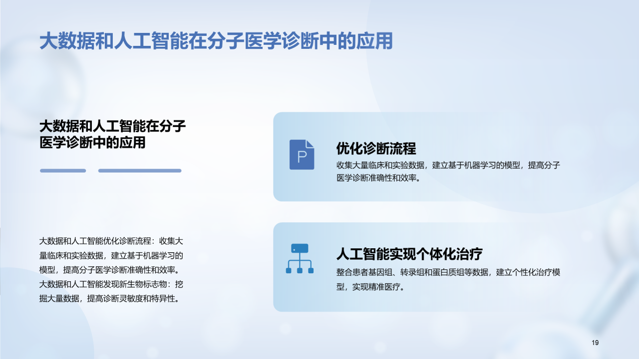 蓝色创意3D分子医学毕业答辩PPT