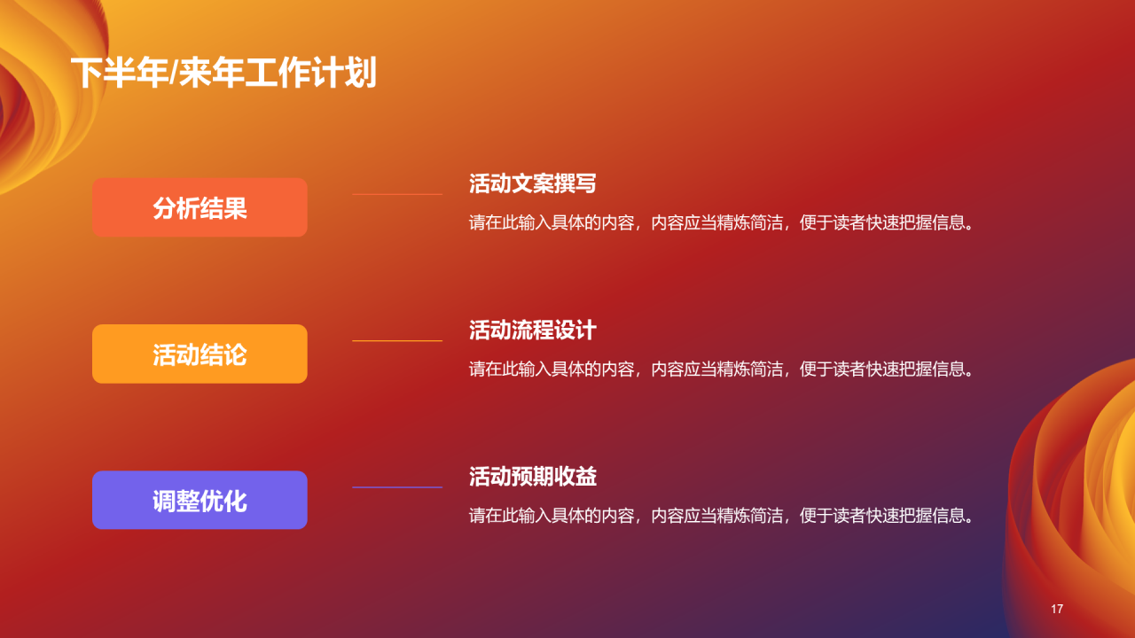 橙色创意简约通用年度年终总结PPT