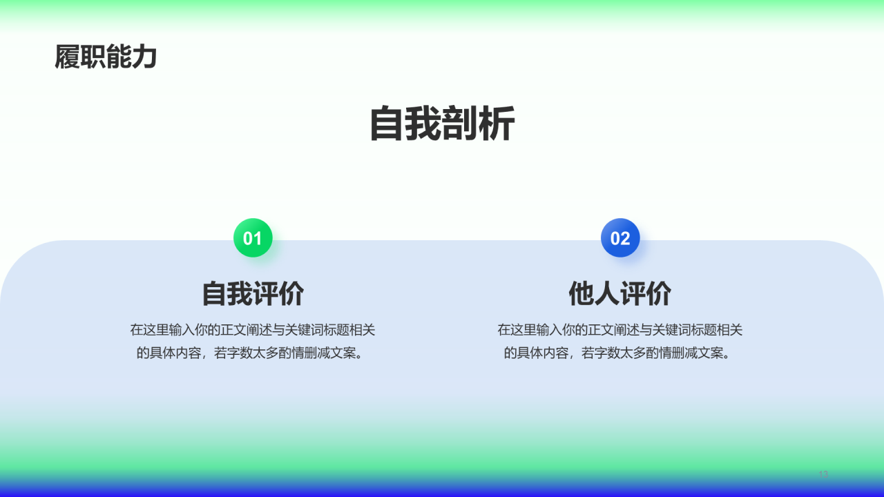蓝绿渐变创意酷炫竞聘述职PPT