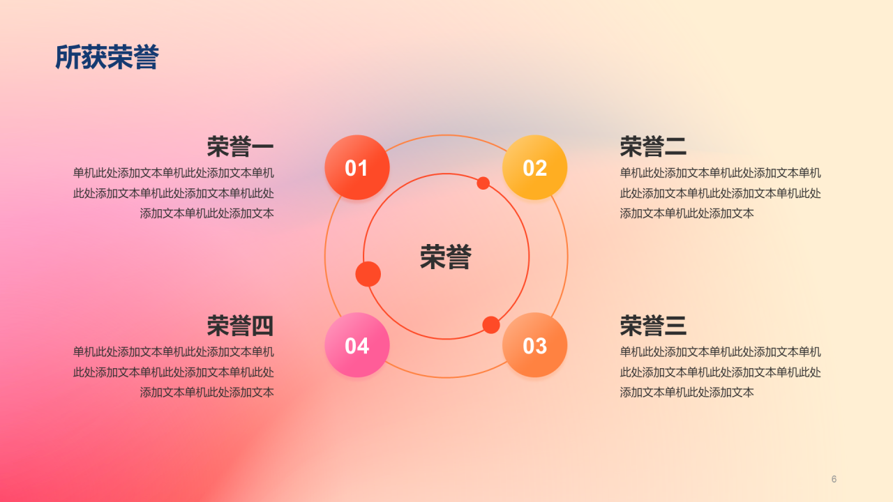红橙渐变简约艺术广告公司个人竞聘述职PPT