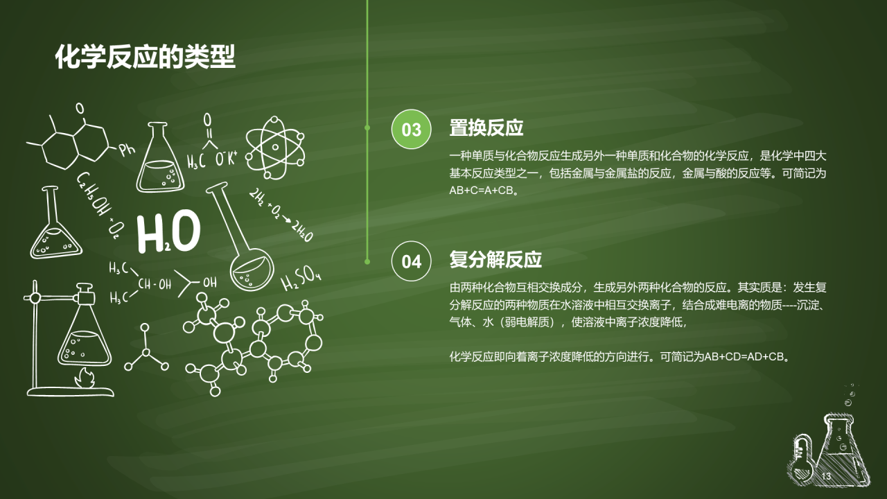 绿色插画探索化学世界主题班会PPT