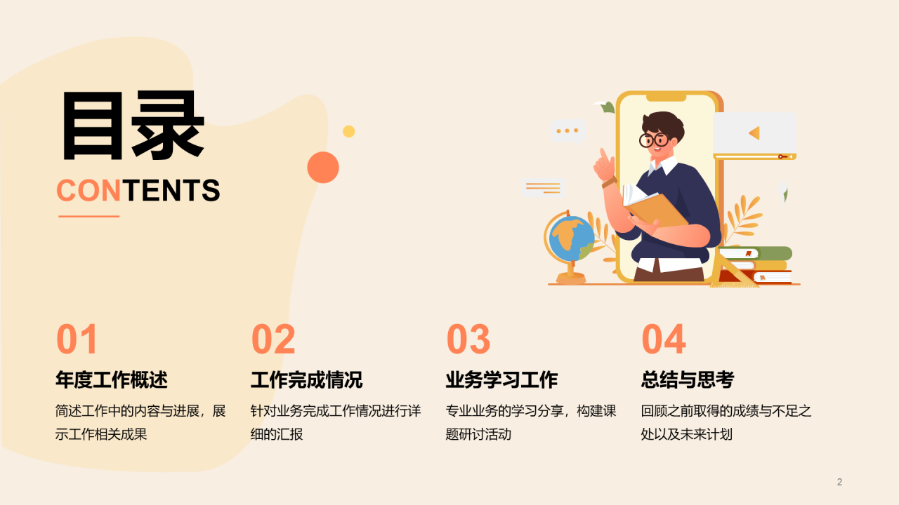 橙色互联网年度汇报工作总结PPT