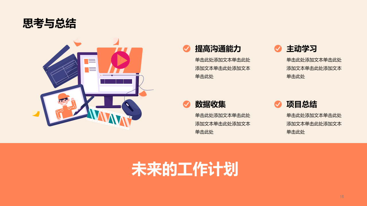 橙色互联网年度汇报工作总结PPT