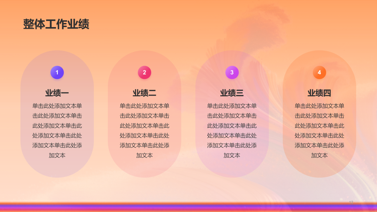 橙色创意酷炫年中工作总结PPT