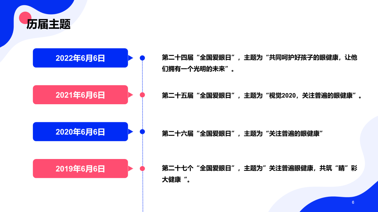 蓝色卡通插画全国爱眼日科普主题PPT