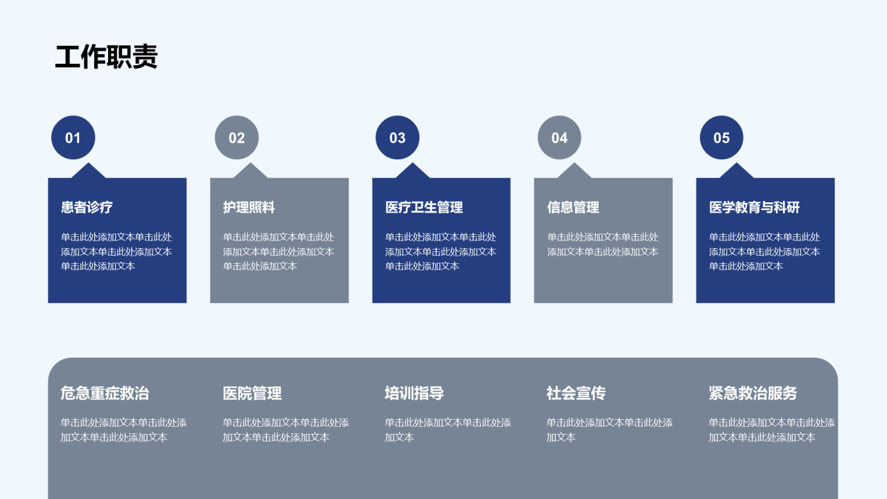 蓝色3D创意医疗工作总结汇报PPT