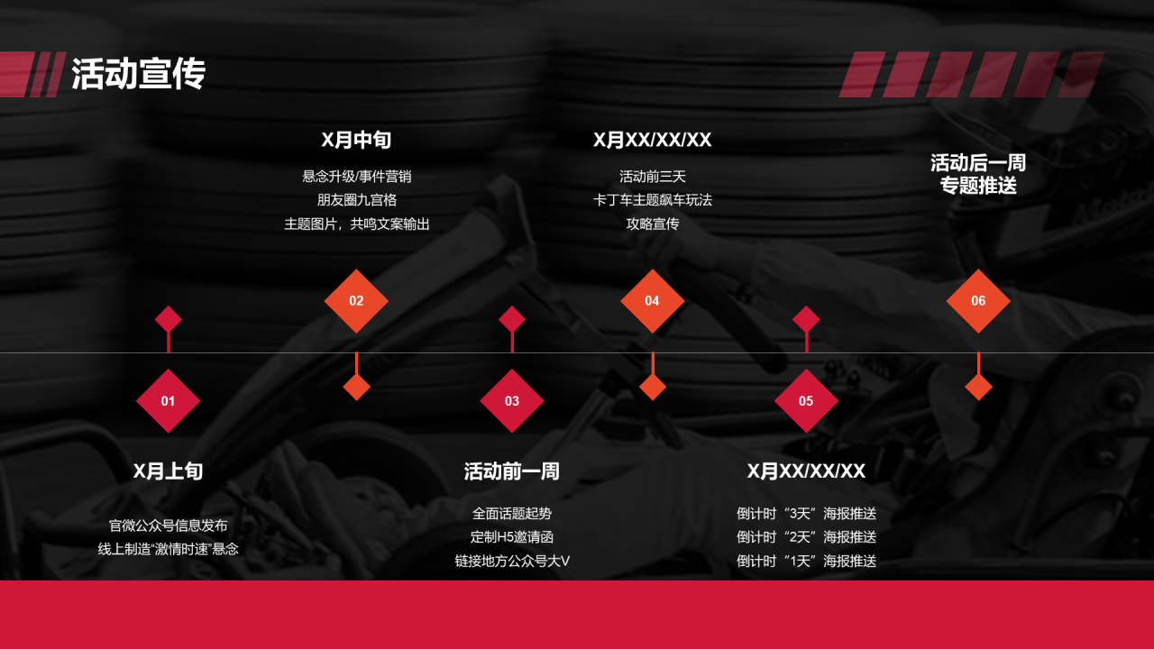 红色现代卡丁车主题活动策划方案PPT