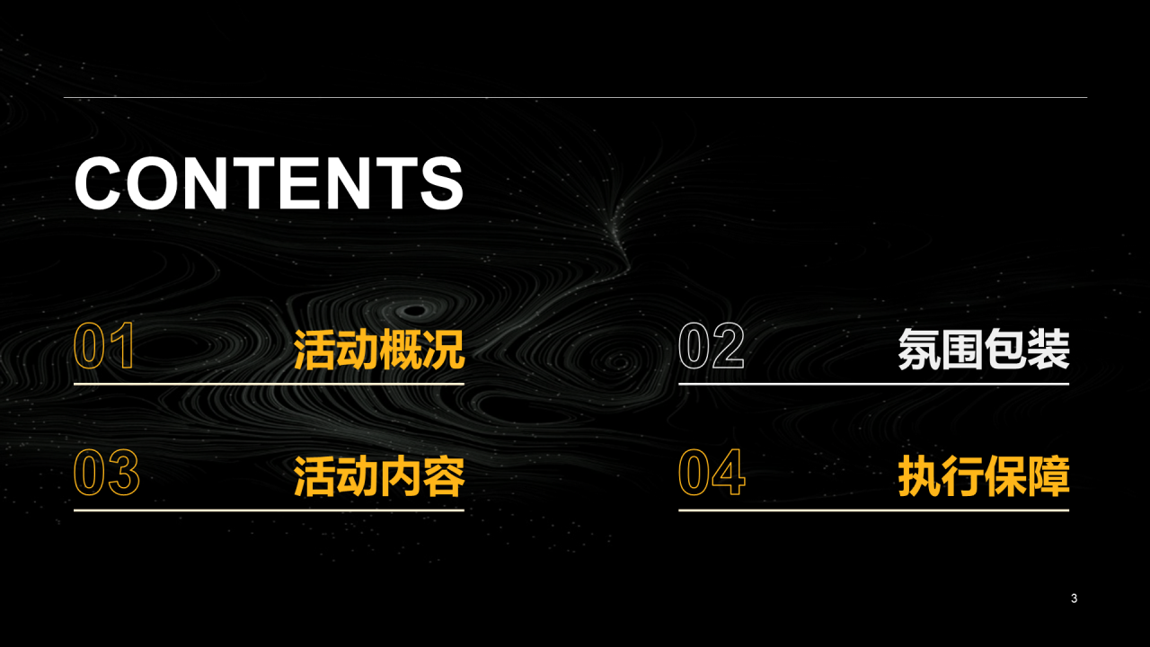 黑色创意星空主题暖场活动PPT