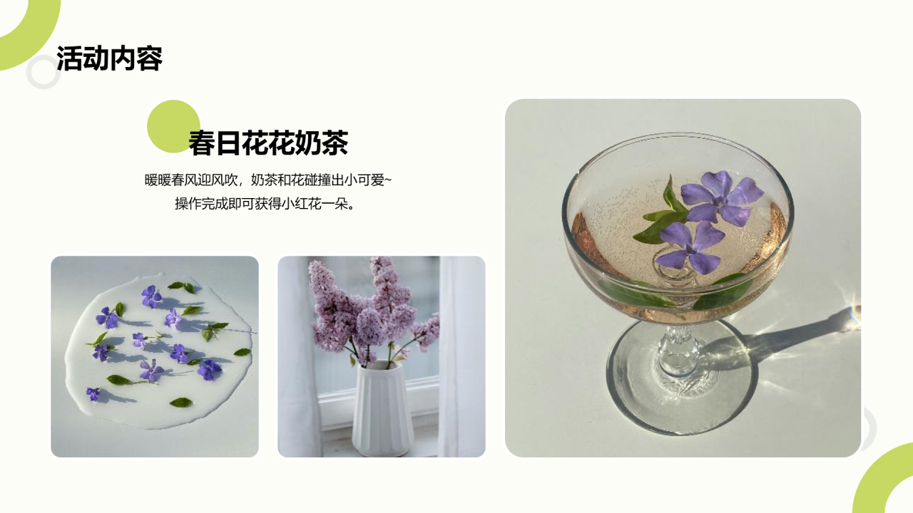 绿色花young世界主题暖场活动方案PPT