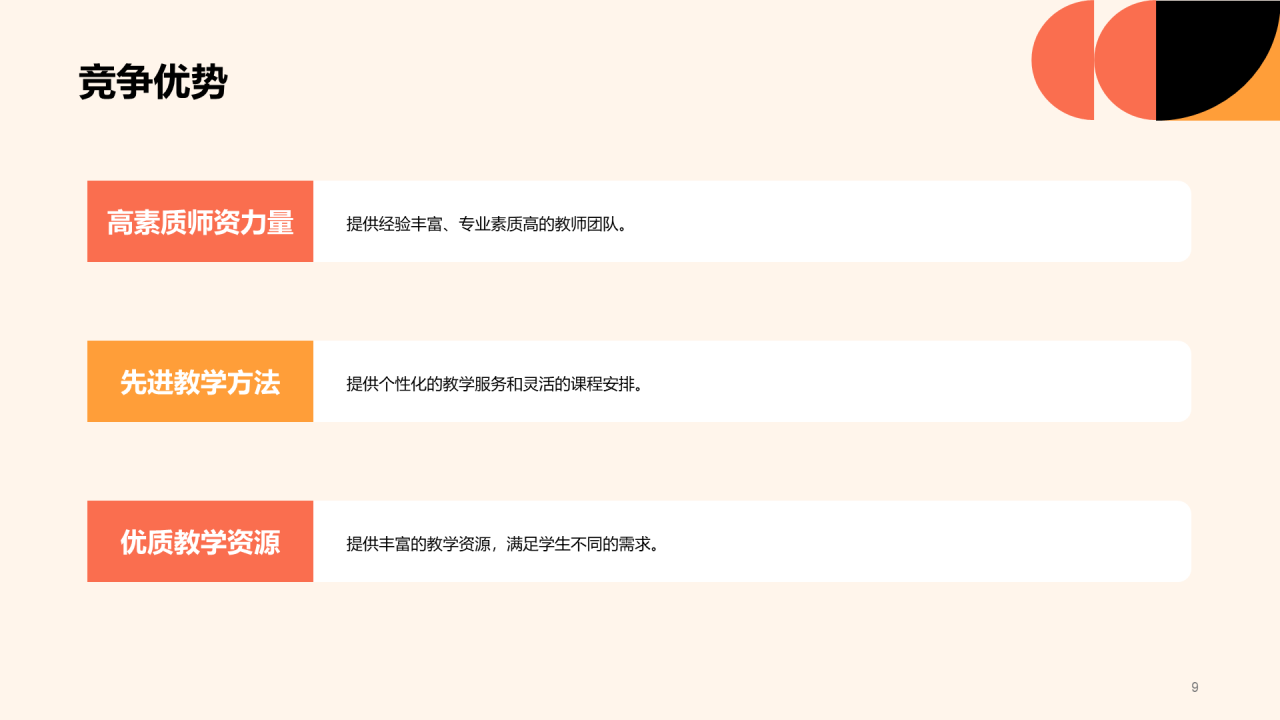 红色简约扁平学科辅导机构商业计划书PPT模板