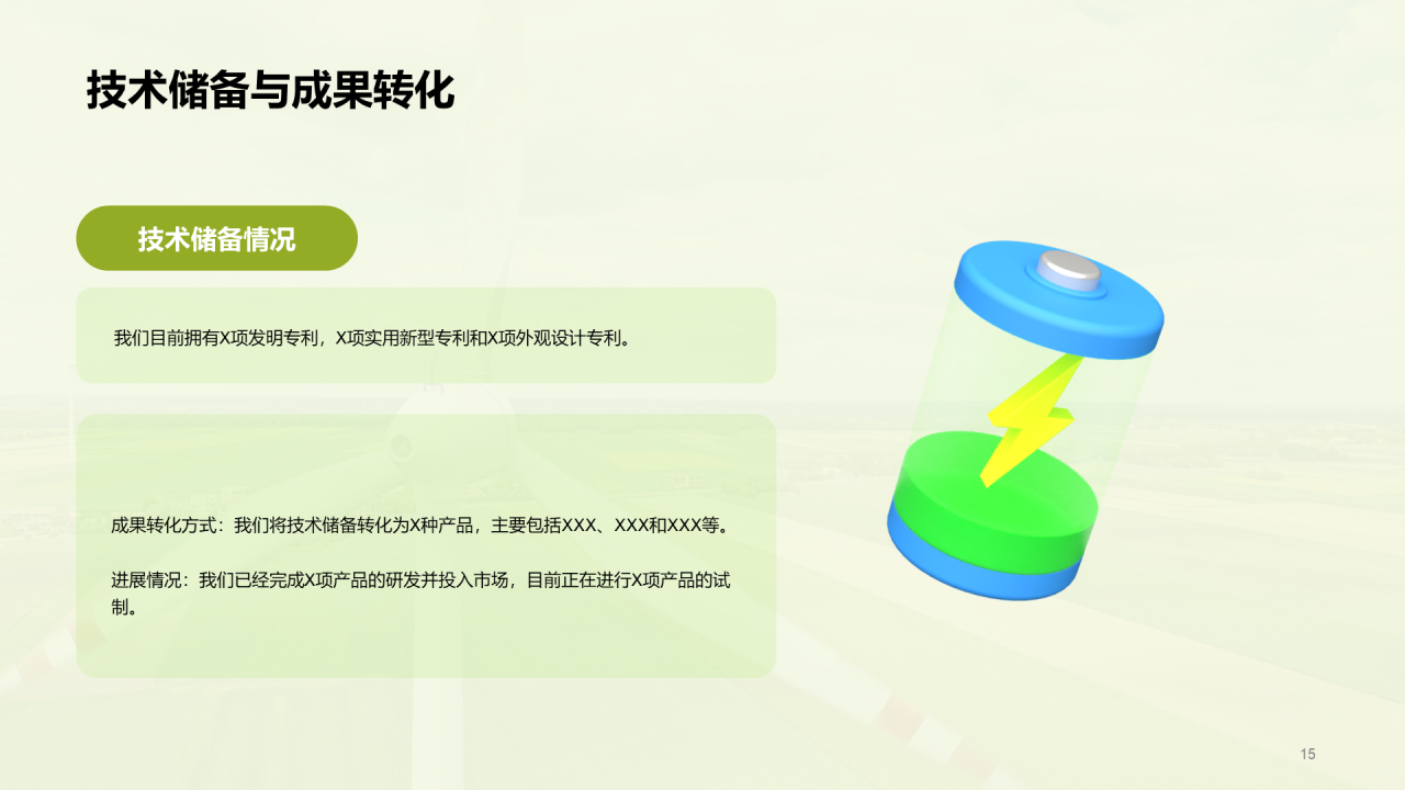 绿色现代环保科技项目商业计划书PPT模板