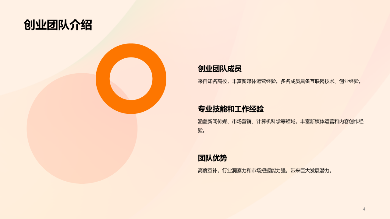 橙红色渐变新媒体公众号运营商业计划书PPT模板