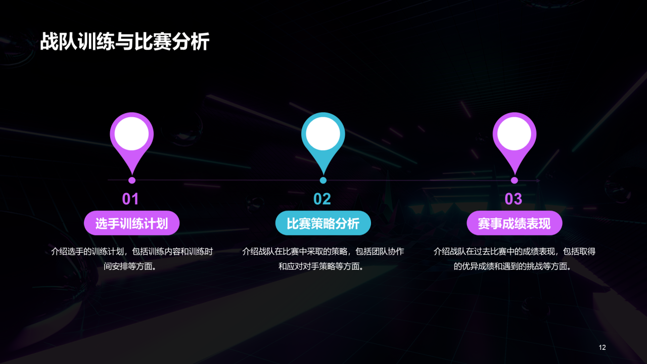 紫色创意电竞俱乐部发展计划PPT模板