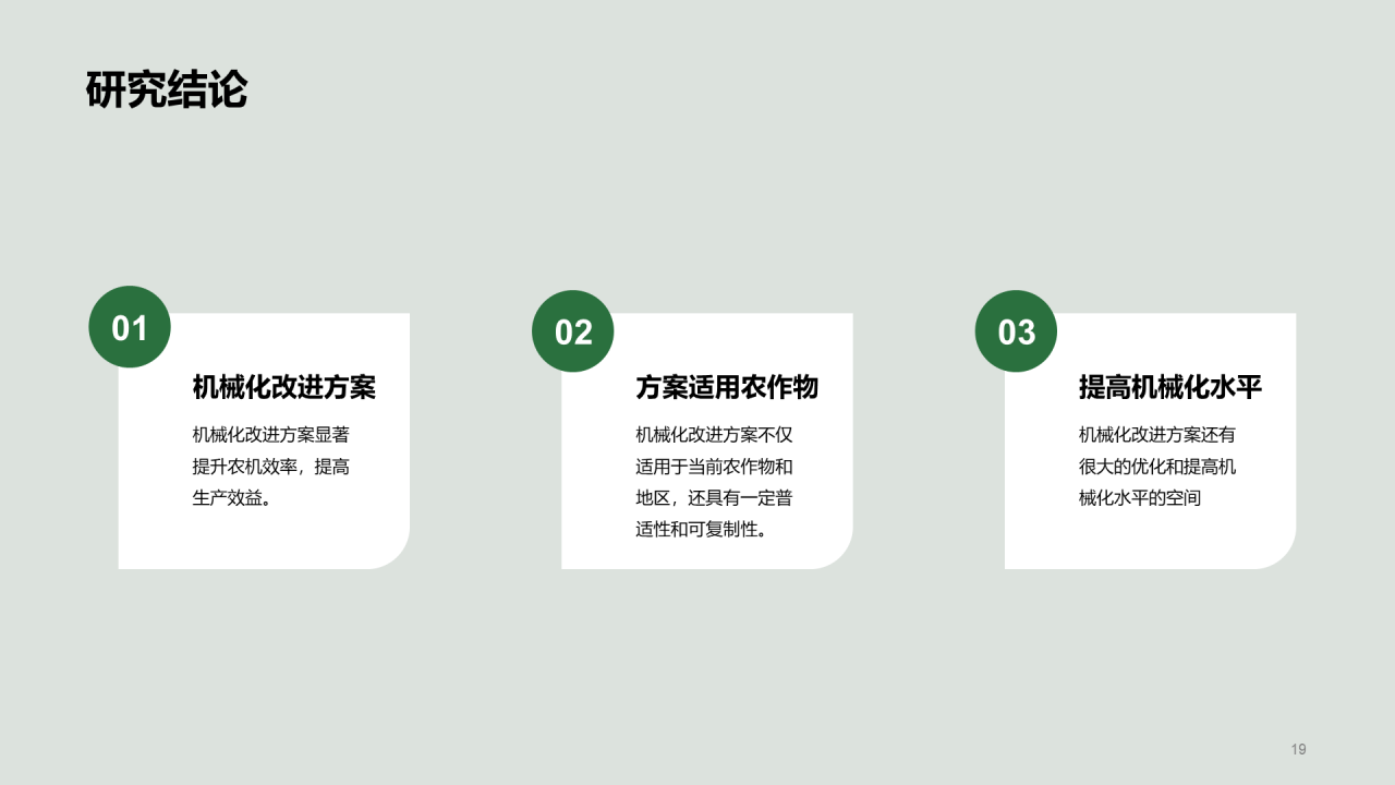 绿色农业机械化改进方案答辩PPT