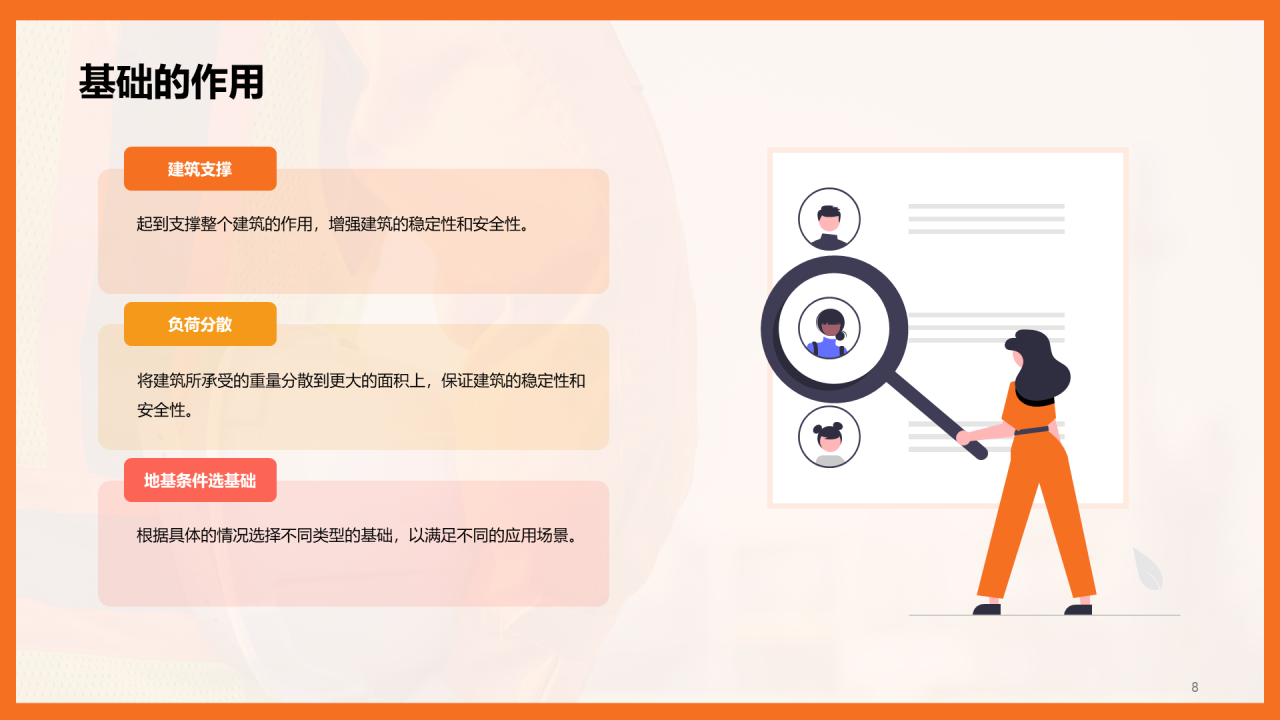 橙色现代商务房屋建筑基础课程培训PPT模板