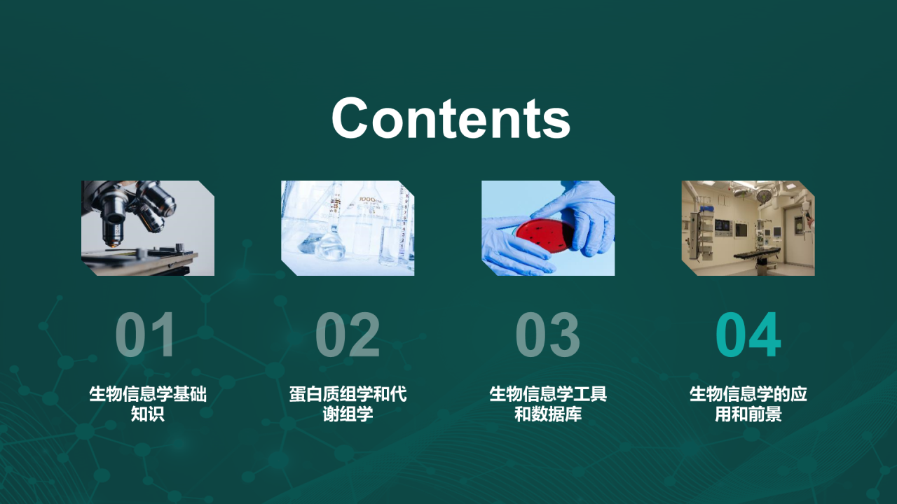 绿色创意炫酷生物信息学教学培训课件PPT模板