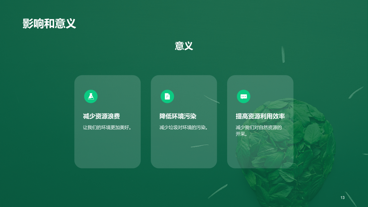 绿色创意环境保护教育培训PPT模板