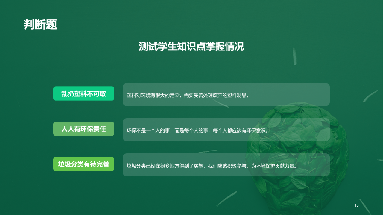 绿色创意环境保护教育培训PPT模板