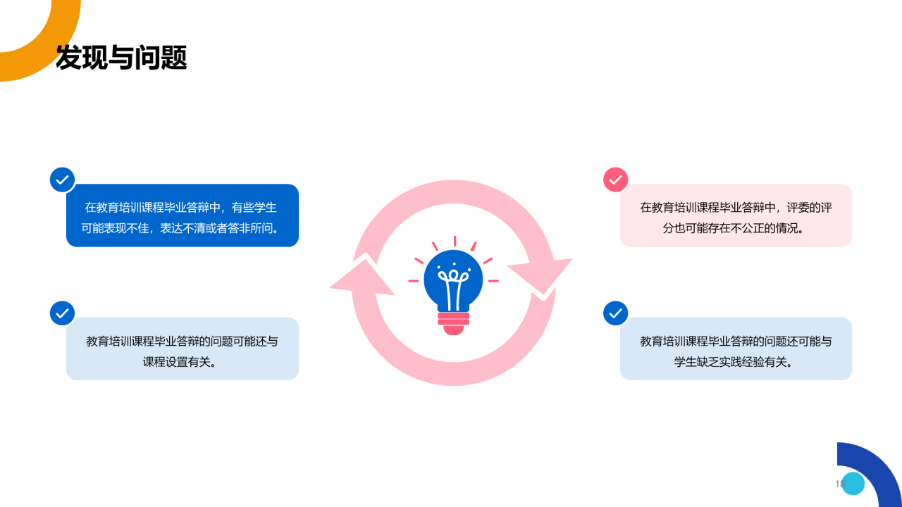 蓝色简约教育培训课程答辩PPT模板