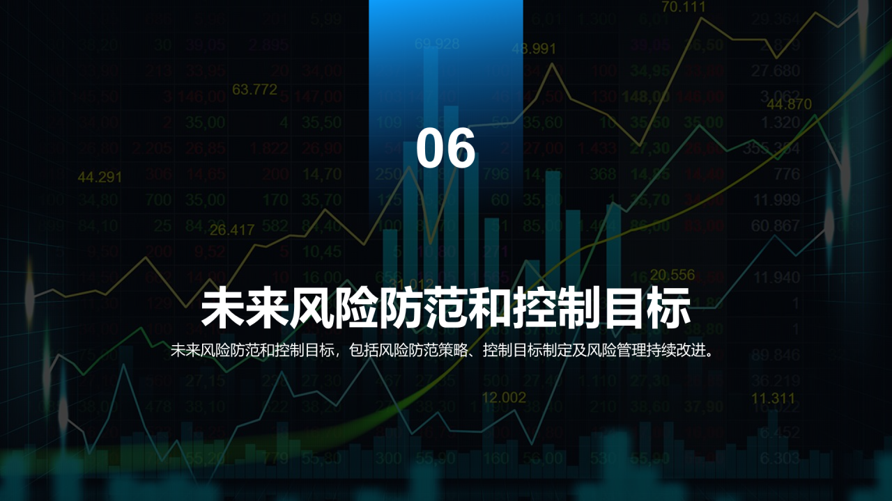 蓝色商务金融风险管理报告发布会PPT模板