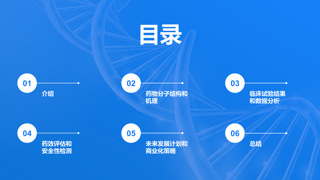蓝色创意生物医疗研发报告发布会PPT模板