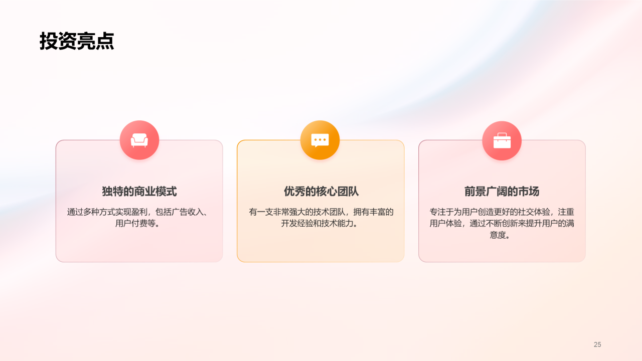 红色创意社交媒体平台商业计划书PPT模板