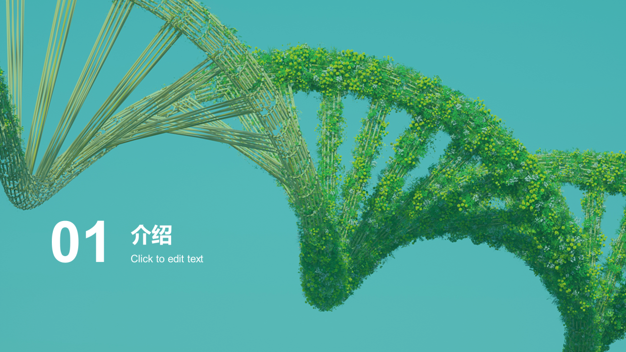 绿色创意基因检测服务商业计划书PPT模板