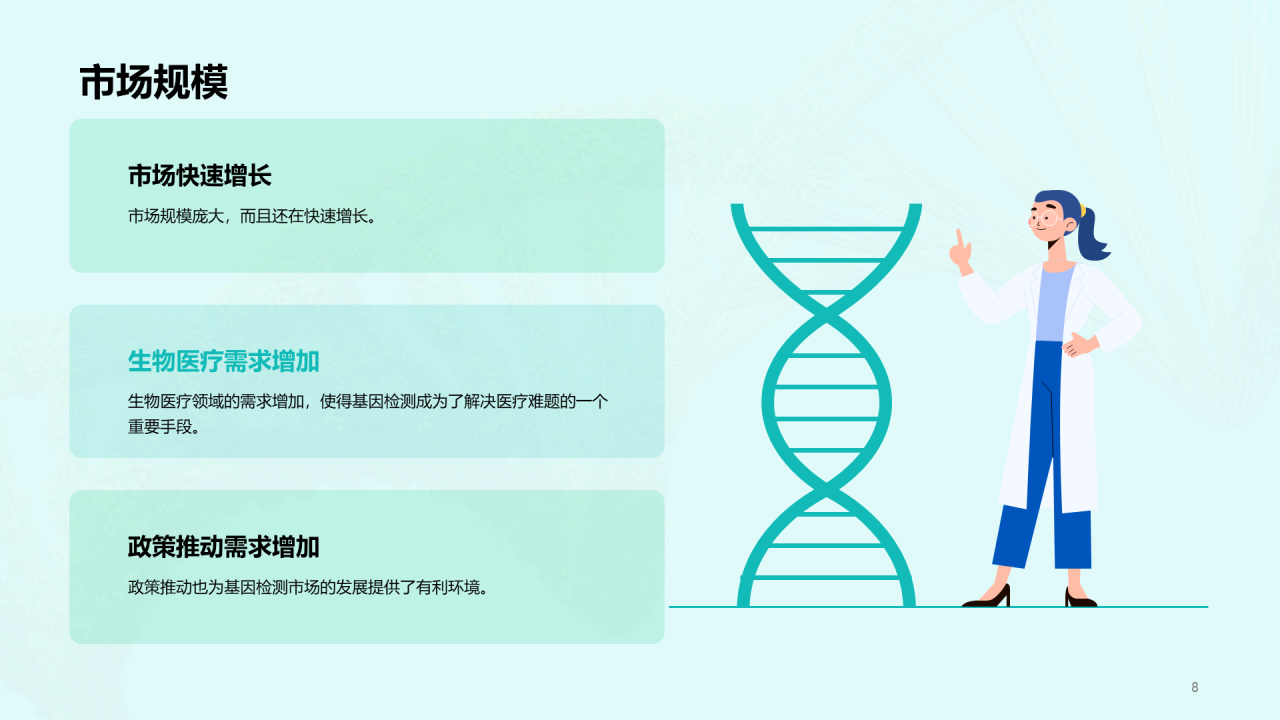 绿色创意基因检测服务商业计划书PPT模板