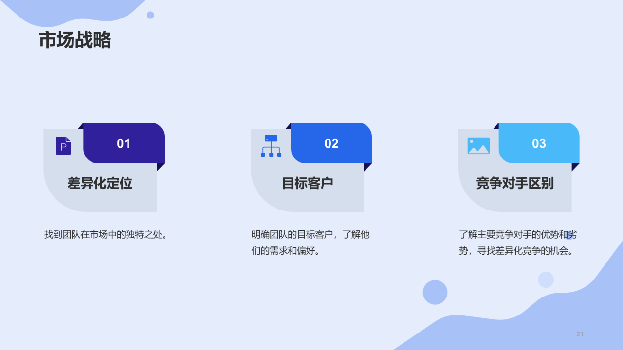 蓝色插画互联网年中工作总结PPT模板