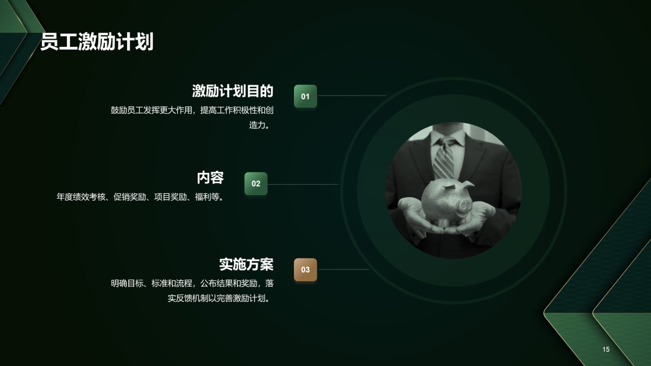墨绿色奢华通用行业公司年会发布会PPT模板