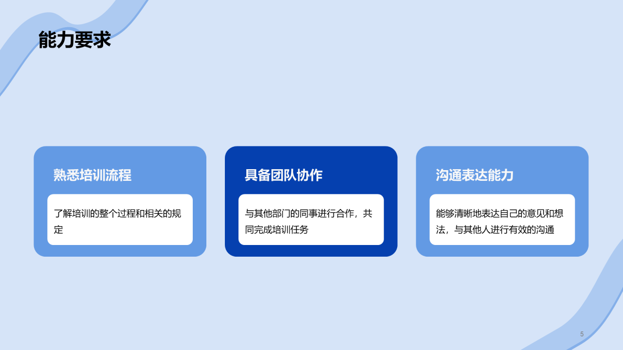 蓝色插画培训经理竞聘述职报告PPT模板