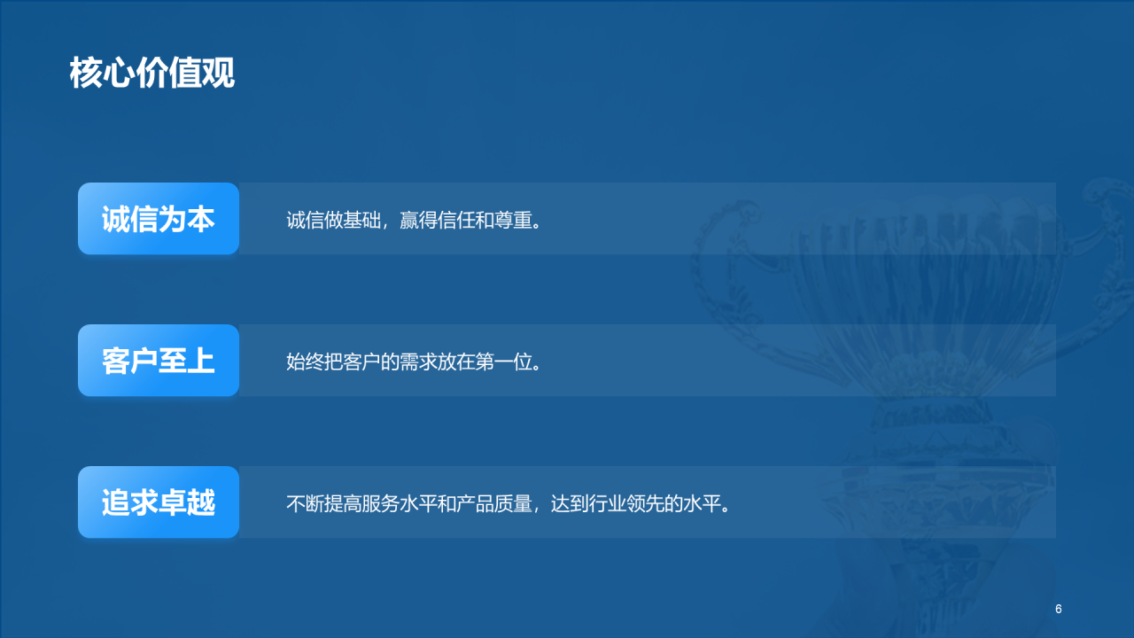 蓝色现代商务企业文化执行和传播PPT模板