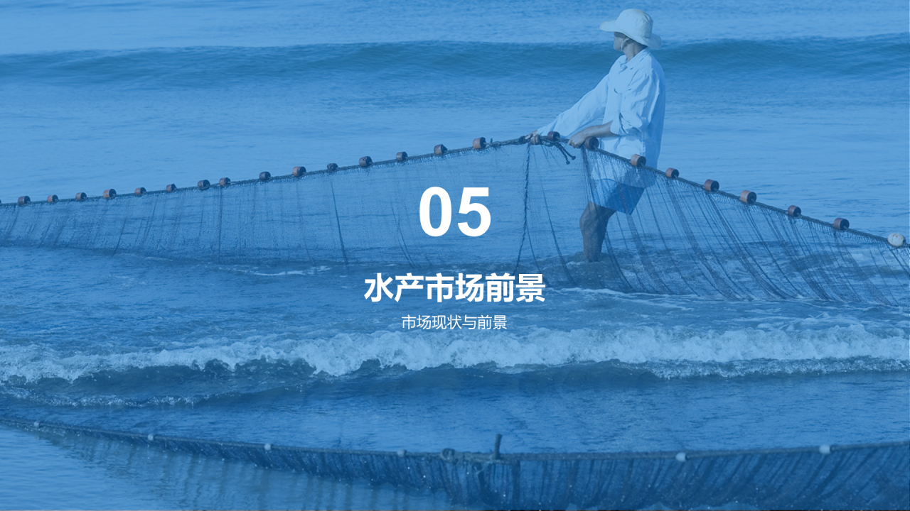 蓝色现代商务水产养殖技术科普PPT模板