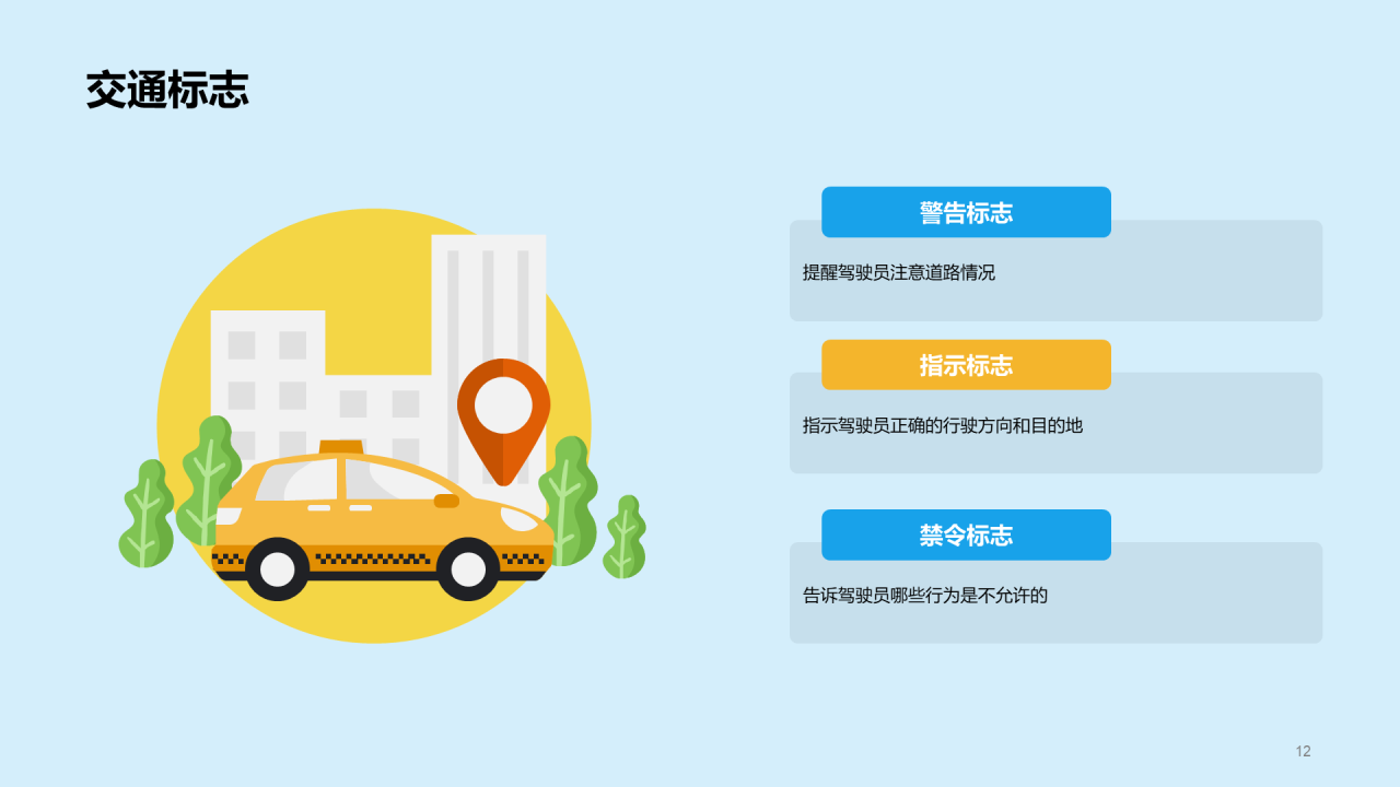 蓝色创意交通法律法规知识科普PPT模板