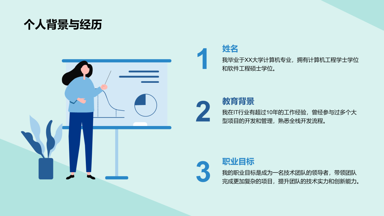 绿色卡通插画产品经理岗位竞聘述职PPT模板