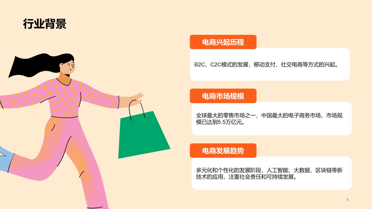 橙色卡通插画营销策划规划PPT模板