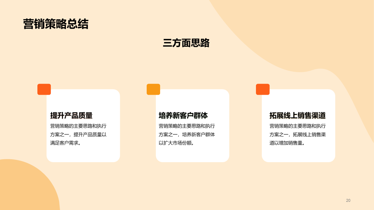 橙色卡通插画营销策划规划PPT模板