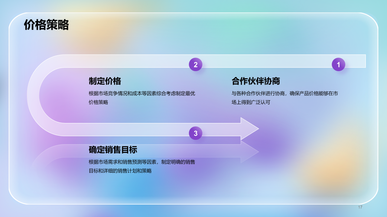 蓝紫色透明磨砂玻璃3D创意炫酷互联网IT发布会PPT模板