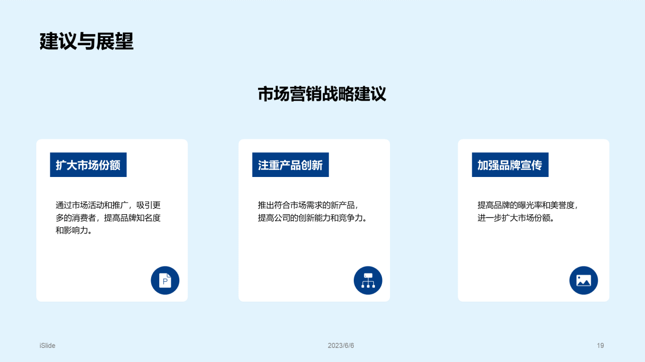 蓝色商务现代简约市场调研报告PPT模板