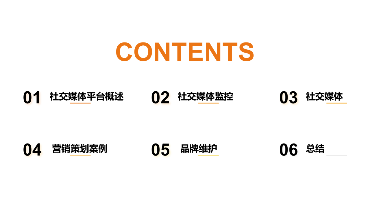 黄色创意炫酷节日新媒体营销通用PPT模板