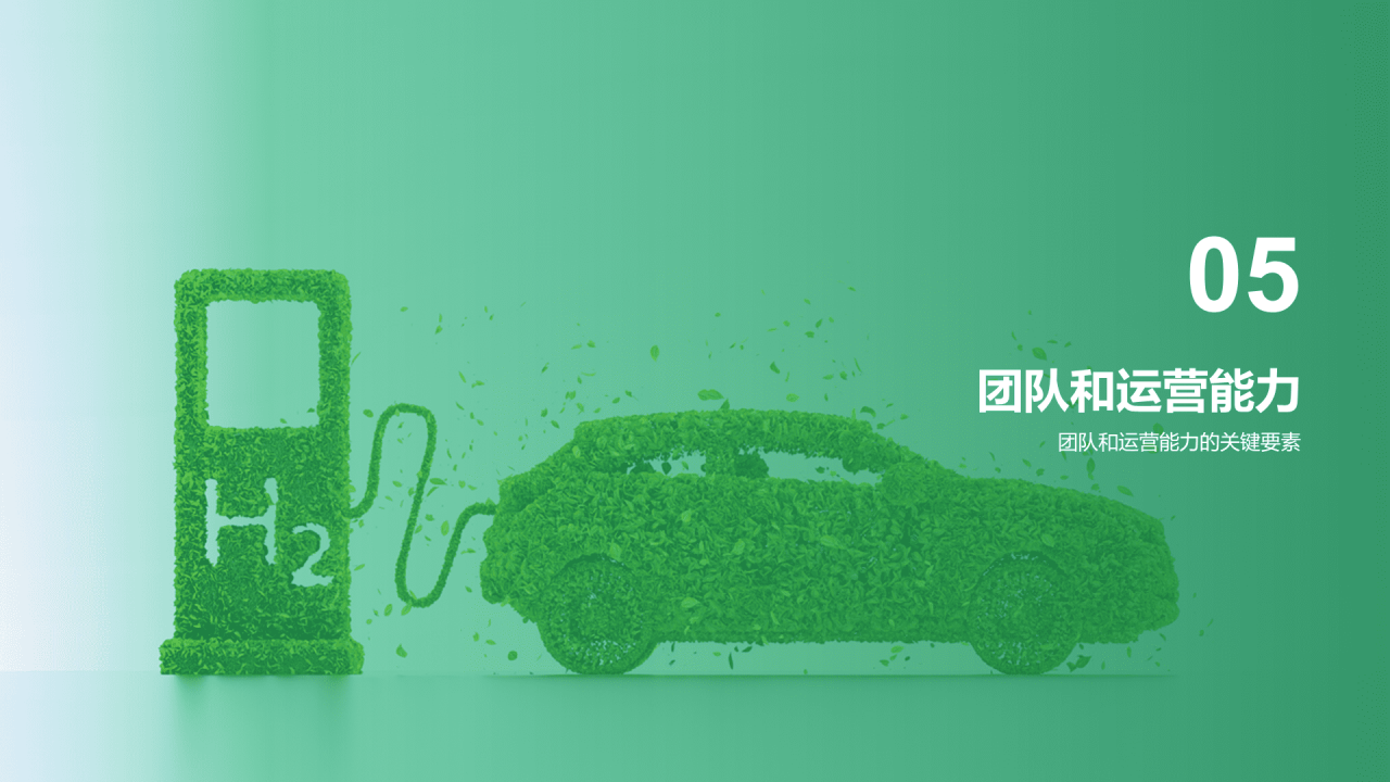 绿色创意新能源汽车充电桩商业计划书PPT模板