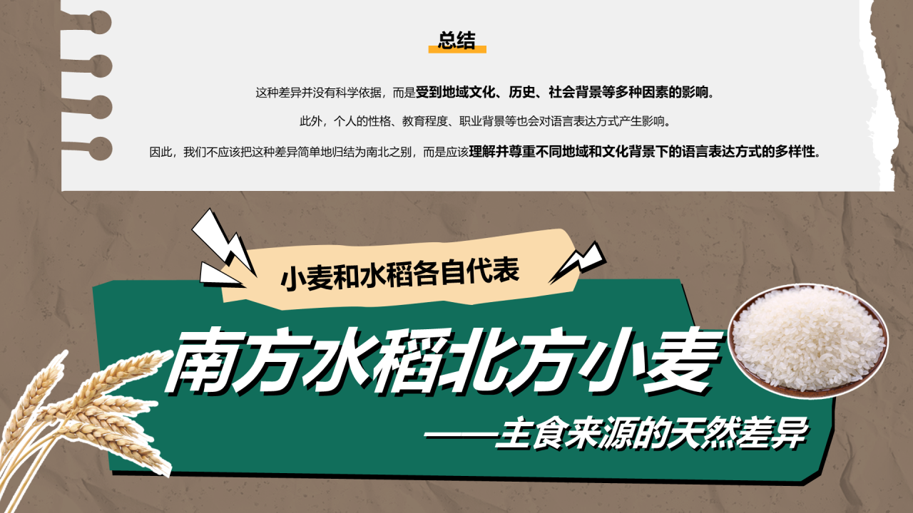 “我与我的家乡”PPT征集大赛案例——南北差异